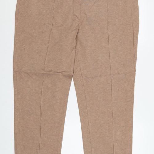 Marks & Spencer Women Beige UK 20 Tapered Smart Trousers