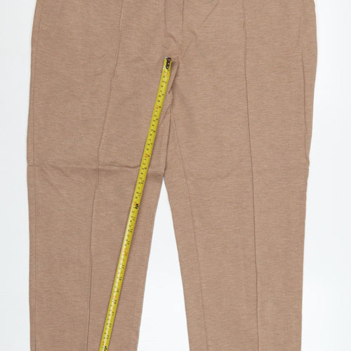 Marks & Spencer Women Beige UK 20 Tapered Smart Trousers