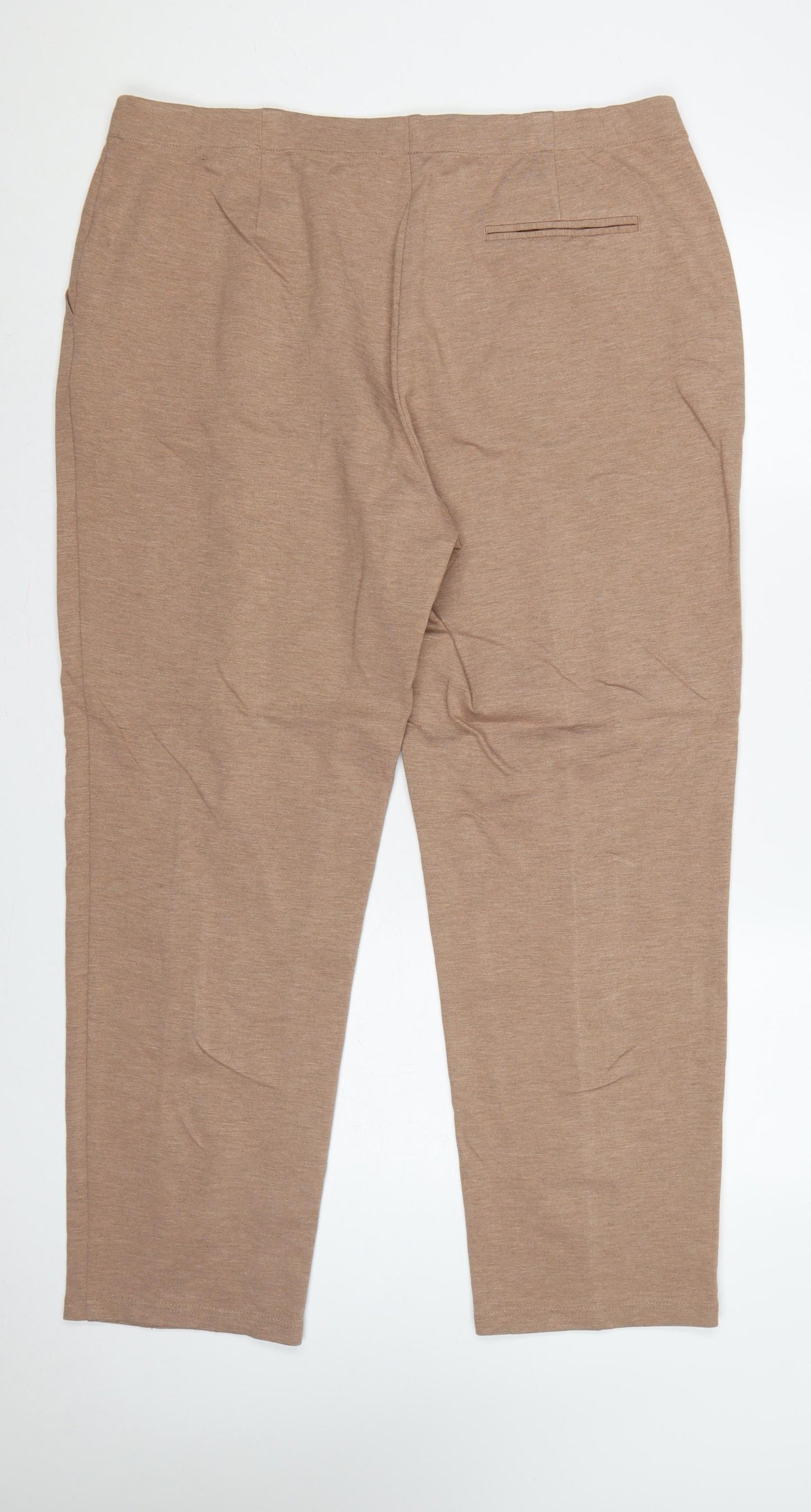 Marks & Spencer Women Beige UK 20 Tapered Smart Trousers