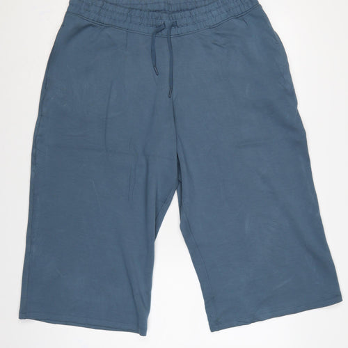Marks and Spencer Women's Blue UK 18 Cropped Wide Leg Trousers