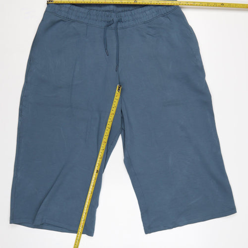 Marks and Spencer Women's Blue UK 18 Cropped Wide Leg Trousers