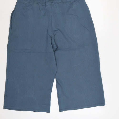 Marks and Spencer Women's Blue UK 18 Cropped Wide Leg Trousers
