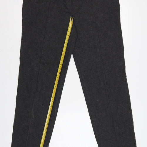 M&S Women’s Grey UK 16 Long Straight Ponte Work Trousers