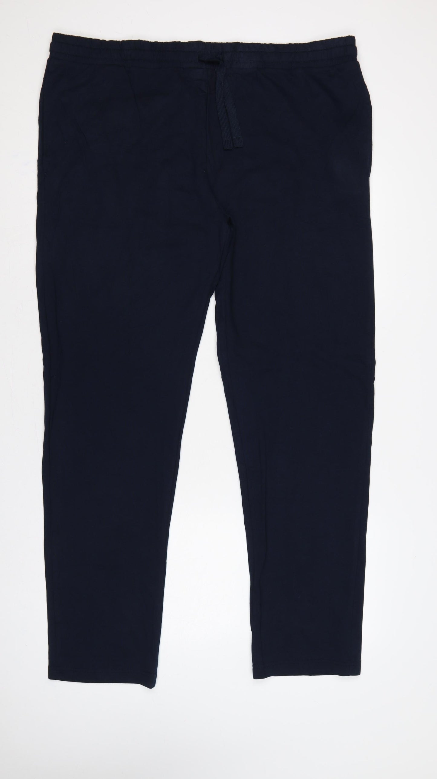 M&S Mens Blue 2XL Long Sweatpants Drawstring 42-44in Waist