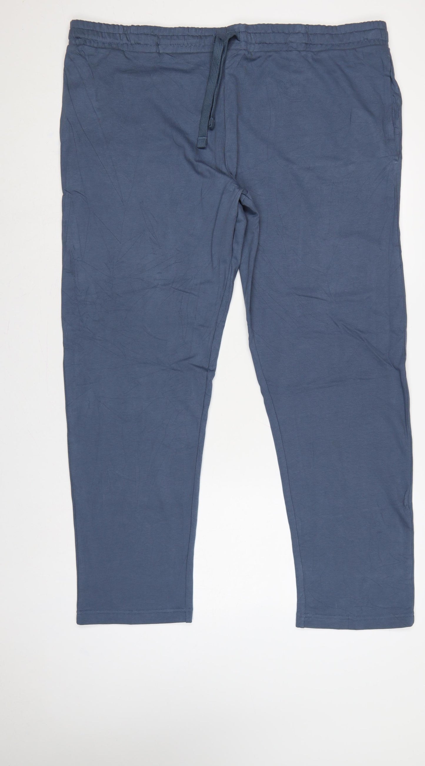M&S Men’s Blue 3XL Regular Fit Drawstring Stretch Trousers