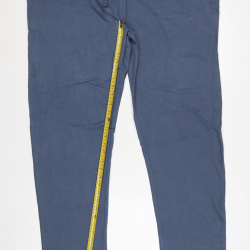 M&S Men’s Blue 3XL Regular Fit Drawstring Stretch Trousers