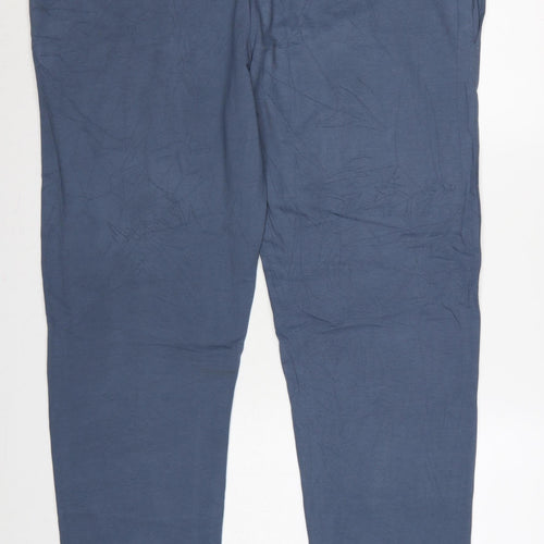 M&S Men’s Blue 3XL Regular Fit Drawstring Stretch Trousers