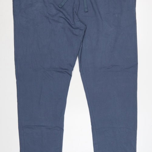 Marks and Spencer Men Blue 5XL Regular Fit Drawstring Trousers