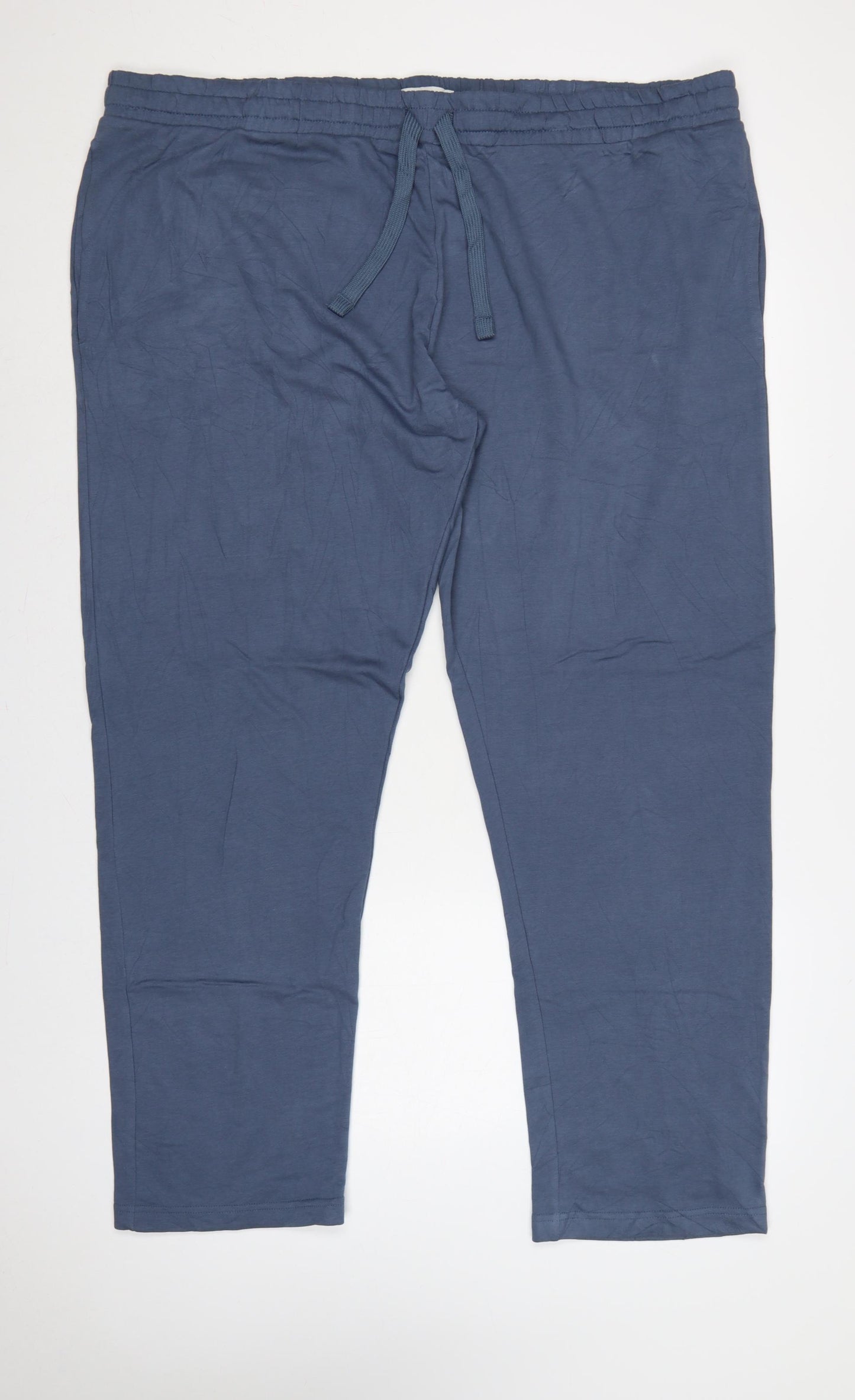 Marks and Spencer Men Blue 5XL Regular Fit Drawstring Trousers