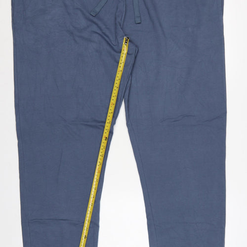 Marks and Spencer Men Blue 5XL Regular Fit Drawstring Trousers