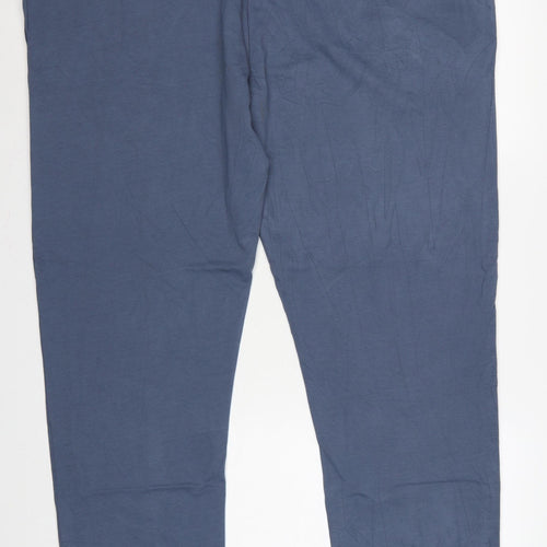 Marks and Spencer Men Blue 5XL Regular Fit Drawstring Trousers