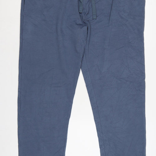Marks and Spencer Men Blue 3XL Regular Fit Cotton Jogger Trousers