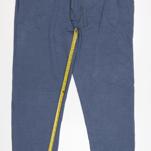 Marks and Spencer Men Blue 3XL Regular Fit Cotton Jogger Trousers