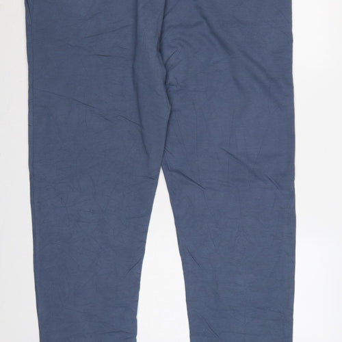 Marks and Spencer Men Blue 3XL Regular Fit Cotton Jogger Trousers