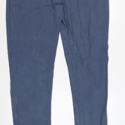 Marks and Spencer Men Blue 2XL Long Regular Fit Jogger Trousers