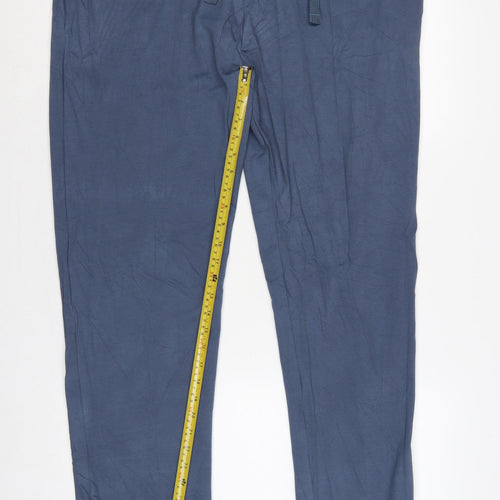 Marks and Spencer Men Blue 2XL Long Regular Fit Jogger Trousers