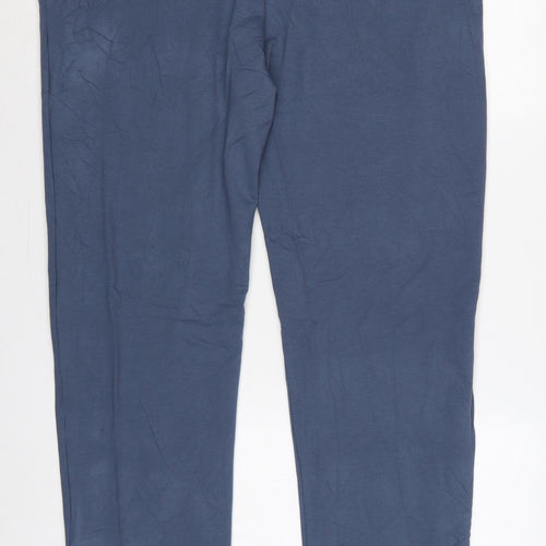 Marks and Spencer Men Blue 2XL Long Regular Fit Jogger Trousers