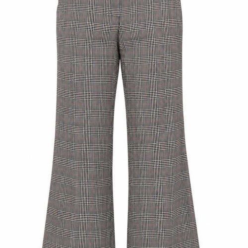 Topshop Women Grey Check Flared Dress Trousers Size 8