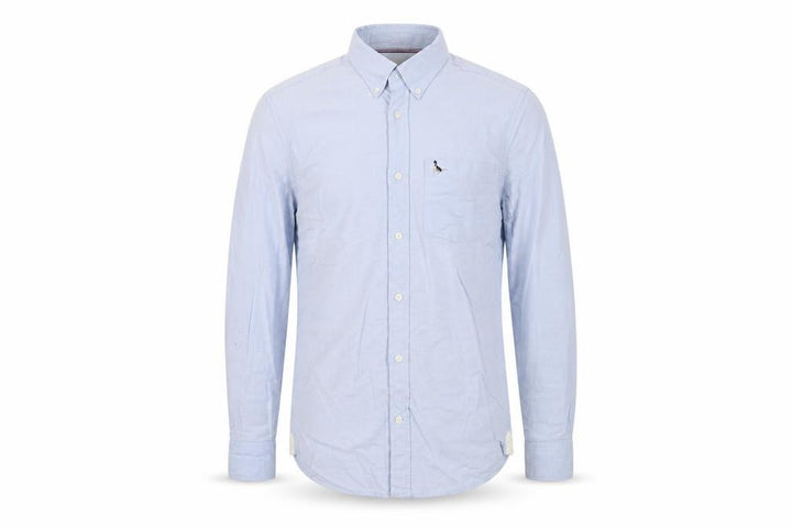 Jack Wills Men Blue XS Slim Fit Cotton Oxford Button-Up Shirt Logo