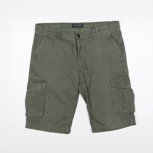 Bonobo Jeans Men’s Green 36 Cargo Cotton Stretch Shorts Pockets