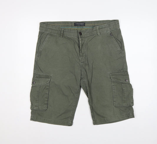 Bonobo Jeans Men’s Green 36 Cargo Cotton Stretch Shorts Pockets