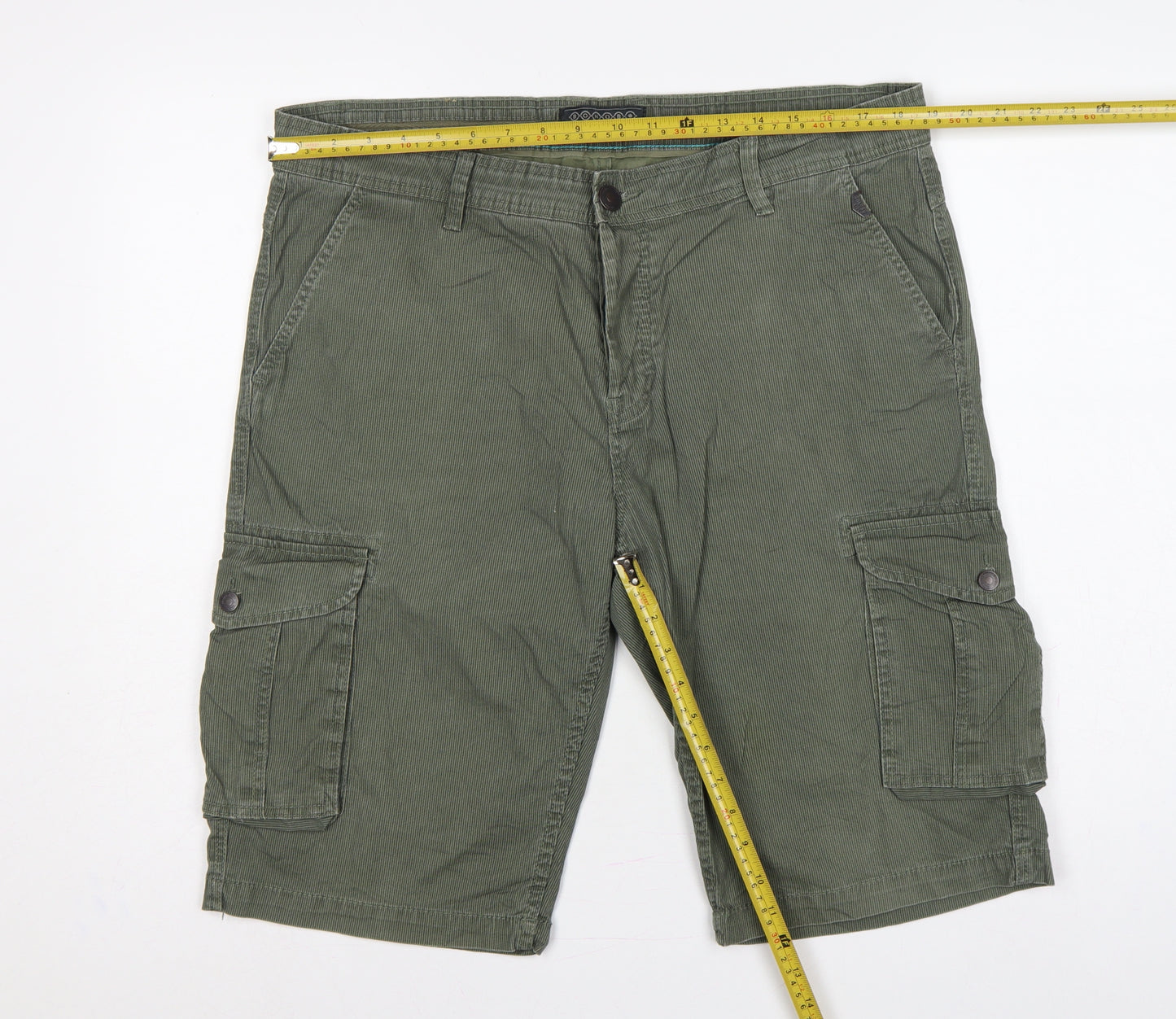 Bonobo Jeans Men’s Green 36 Cargo Cotton Stretch Shorts Pockets