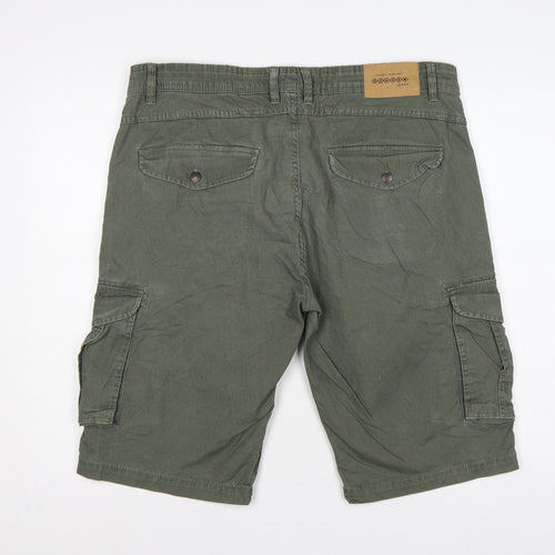 Bonobo Jeans Men’s Green 36 Cargo Cotton Stretch Shorts Pockets