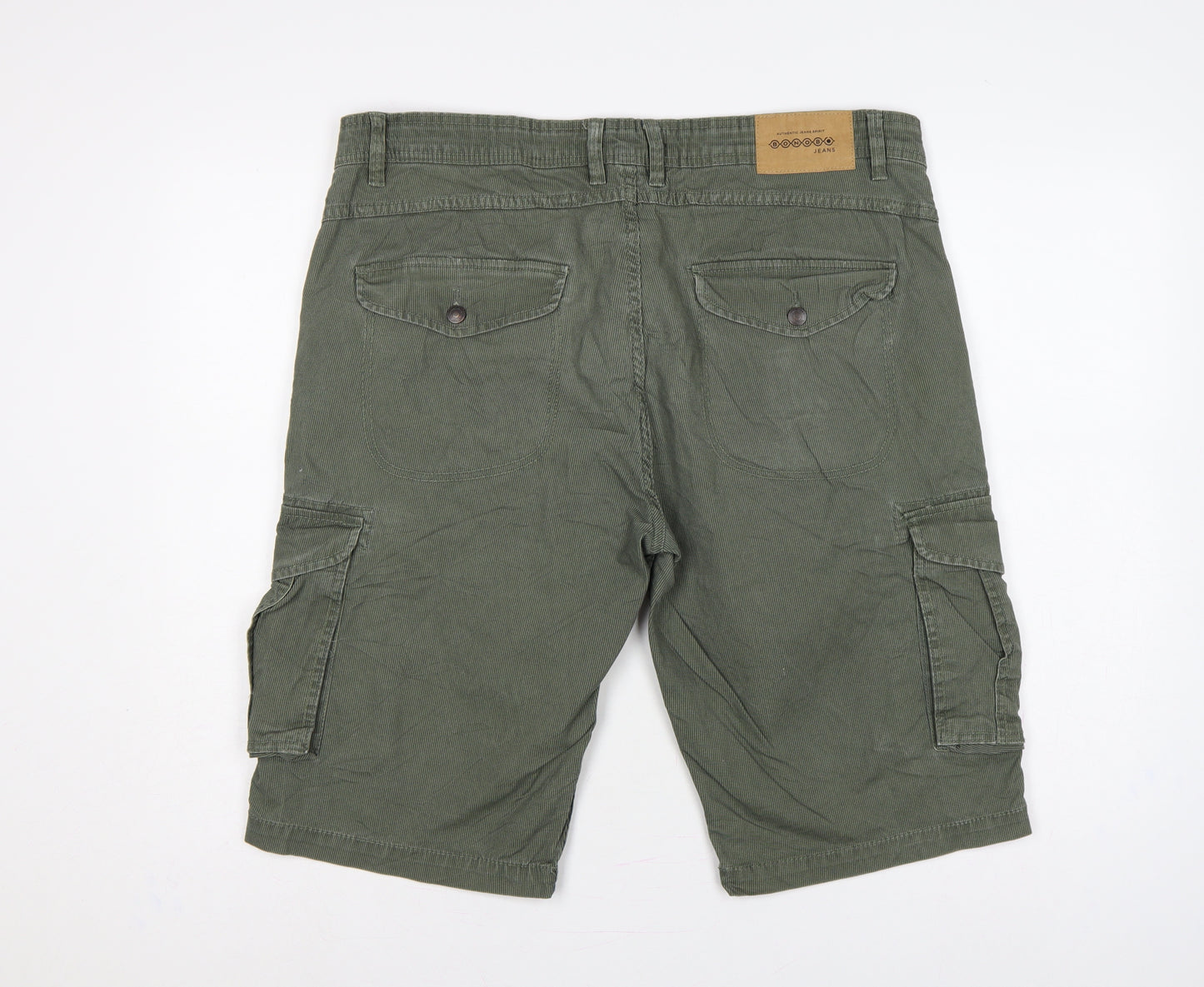 Bonobo Jeans Men’s Green 36 Cargo Cotton Stretch Shorts Pockets