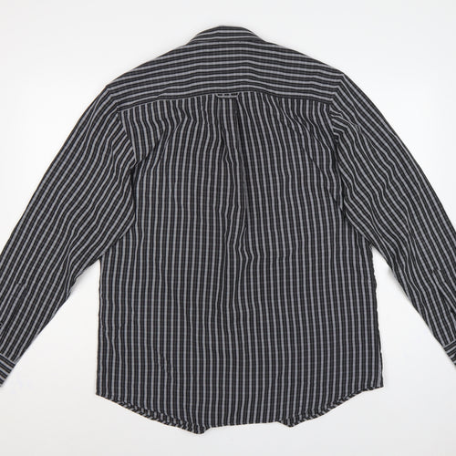 Colin Montgomerie Men's Black Grey Check Long Sleeve Shirt M
