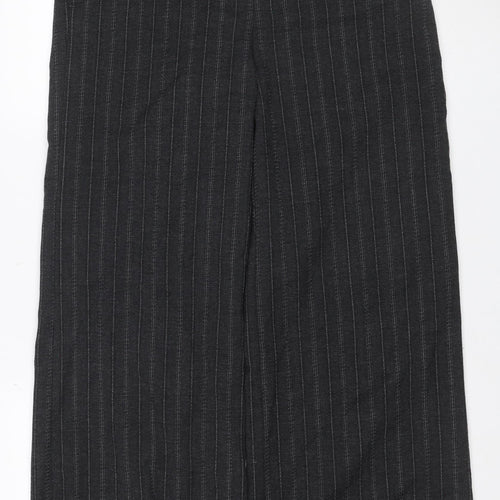 Next Women’s Black Pinstripe Wool Blend Tailored Trousers UK 12 Regular
