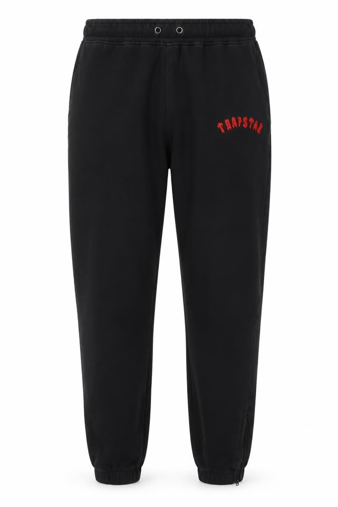 Trapstar Mens Black 2XL Jogger Sweatpants Fleece Logo Zip Pocket