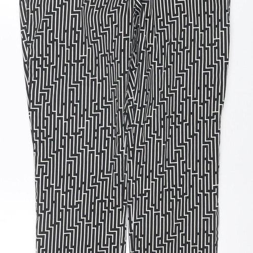 GP & J Baker x H&M Women’s Black White Geometric Tapered Trousers UK 12
