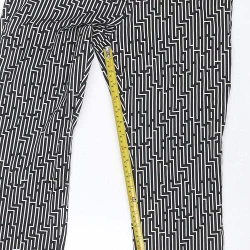 GP & J Baker x H&M Women’s Black White Geometric Tapered Trousers UK 12