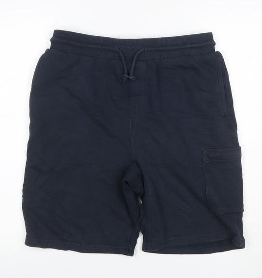 Red Herring Men’s Blue M Cargo Drawstring Cotton Blend Shorts