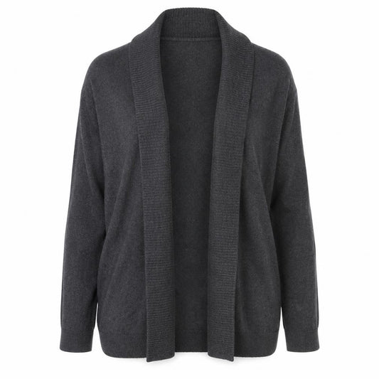 MNG Women’s Grey Open Cowl Neck Long Sleeve Knit Cardigan Size M