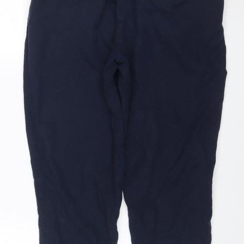 Fat Face Women’s Blue Petite UK 6 Linen Blend Cropped Wide Leg Trousers