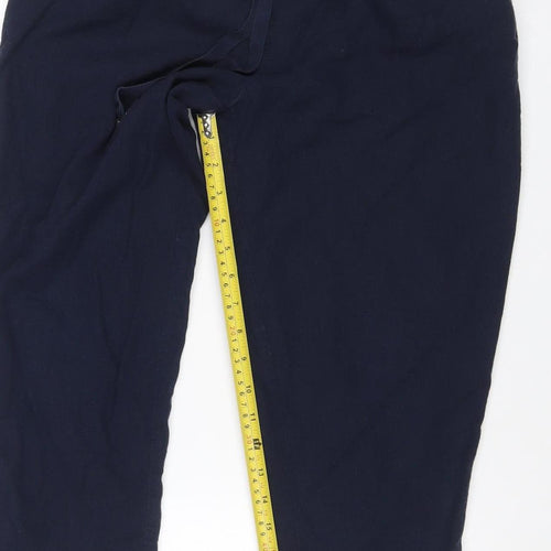 Fat Face Women’s Blue Petite UK 6 Linen Blend Cropped Wide Leg Trousers