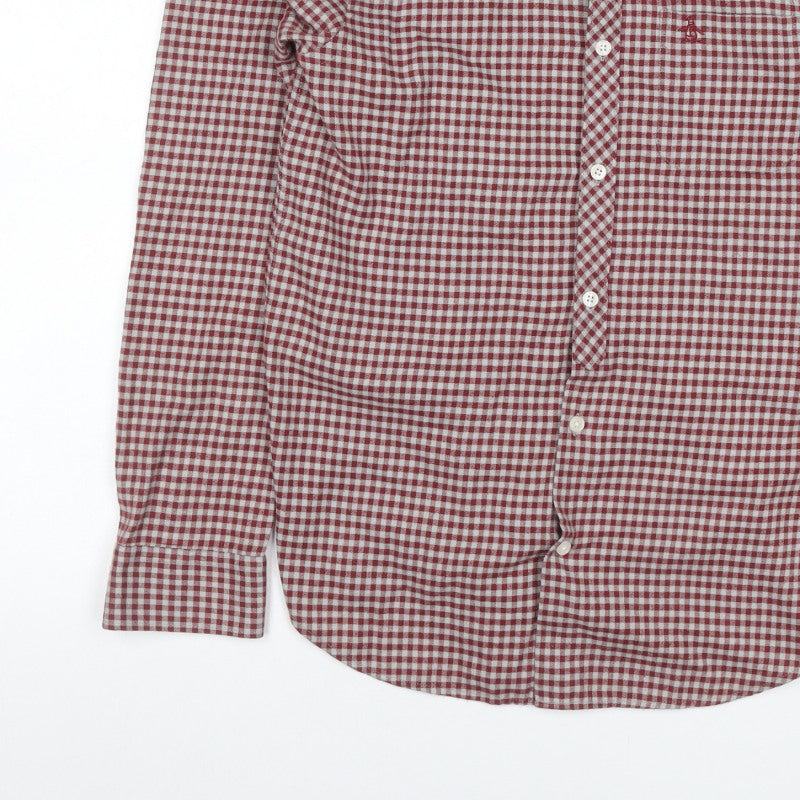 Additional view of Original Penguin Men’s Red Check Button-Down Shirt M Long Sleeve