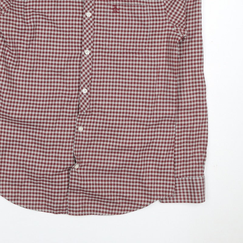 Additional view of Original Penguin Men’s Red Check Button-Down Shirt M Long Sleeve