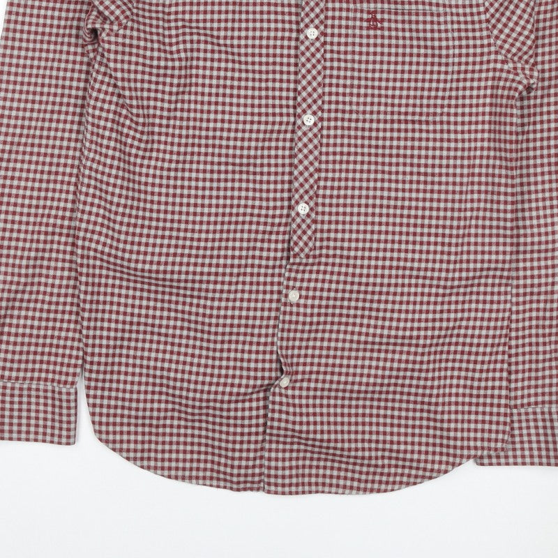 Additional view of Original Penguin Men’s Red Check Button-Down Shirt M Long Sleeve