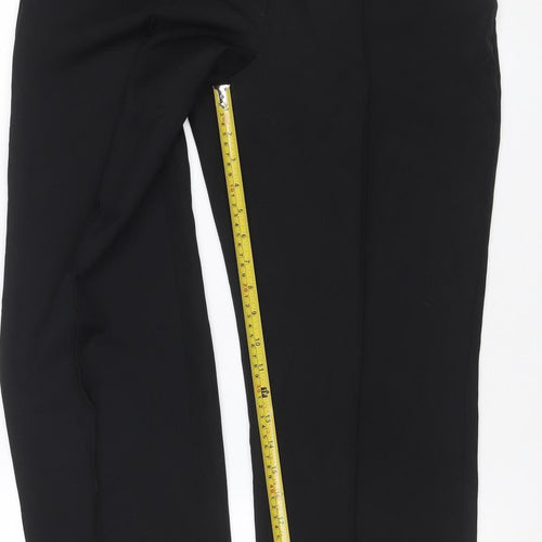 Marks and Spencer Women Black UK 12 Short Tapered Elastic Waist Trousers