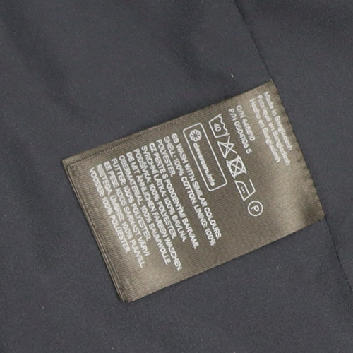 H&M Women’s Navy Military Jacket UK 4 Cotton Gold Snap Buttons