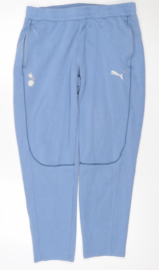 Puma Men’s Blue L Jogger Track Pants Elastic Waist Pockets