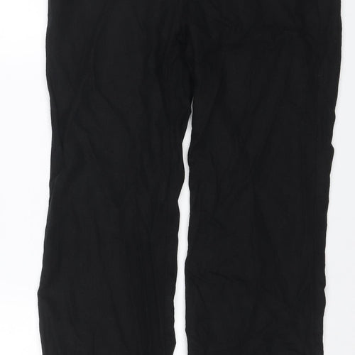 M&S Womens Black Size 10 Stretch Jersey Straight Leg Trousers