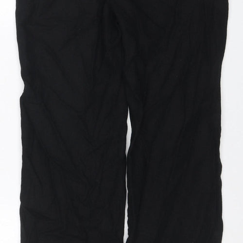 M&S Womens Black Size 10 Stretch Jersey Straight Leg Trousers