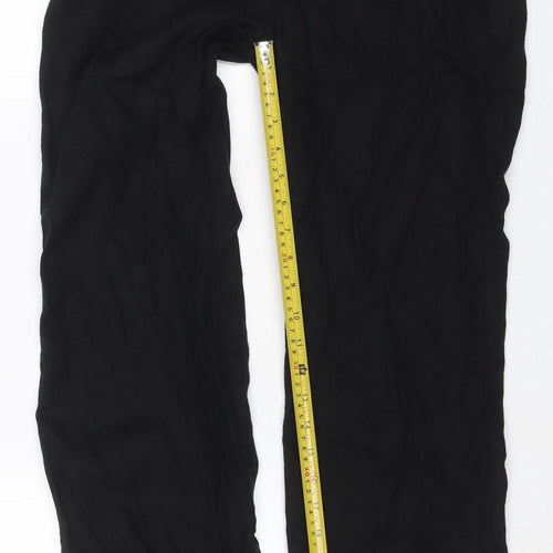 M&S Womens Black Size 10 Stretch Jersey Straight Leg Trousers