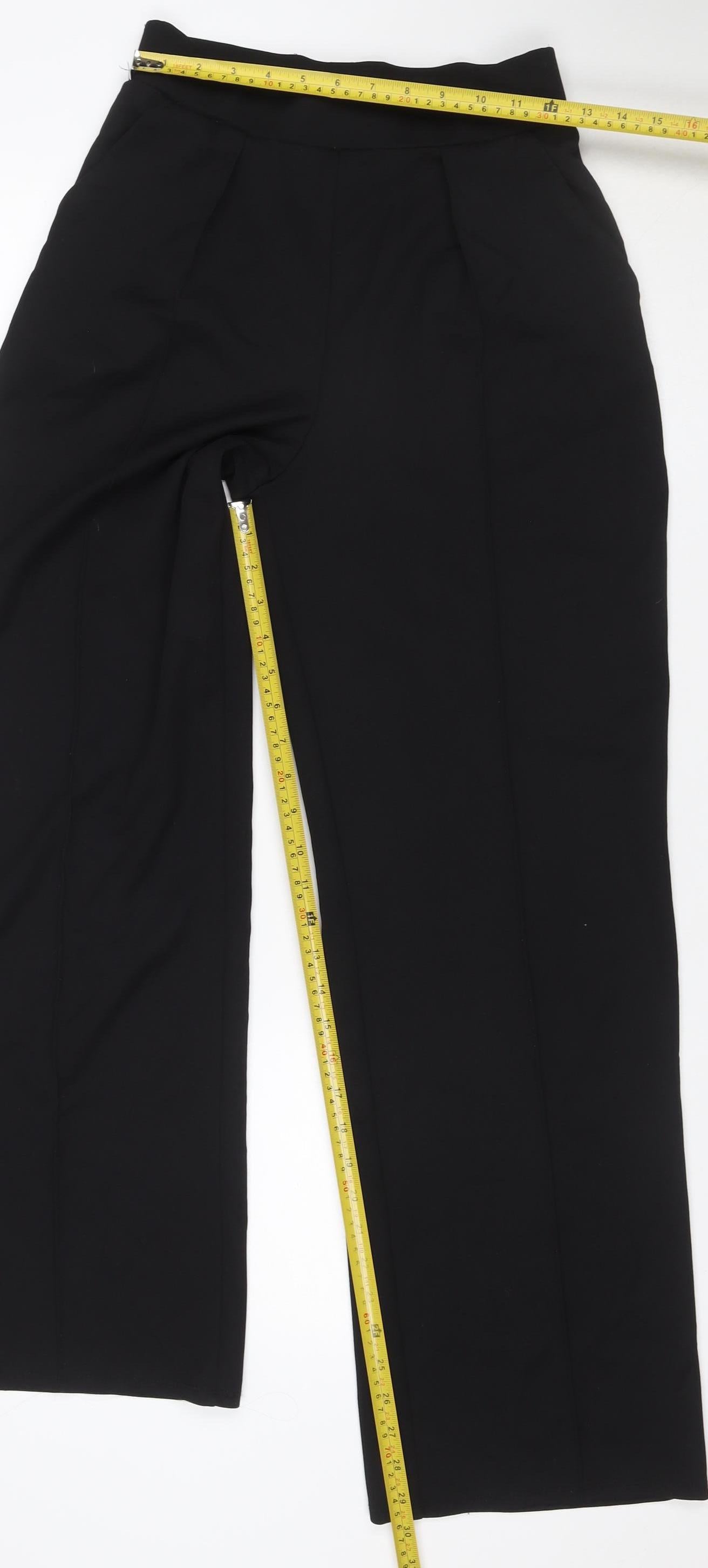 H&M Women Black S Flared Stretch Dress Trousers Smart Workwear