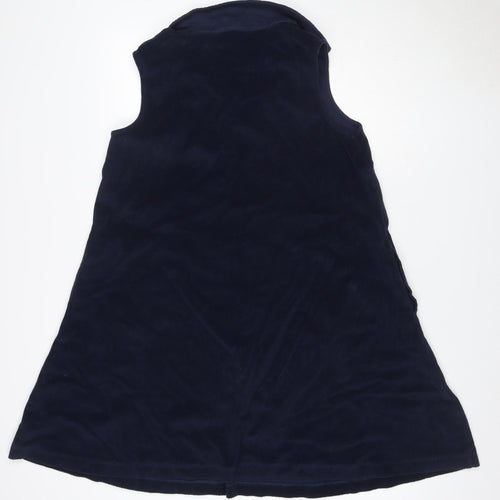 Seasalt Cornwall Women Blue UK 14 Fit & Flare Velvet Knee Dress Bow
