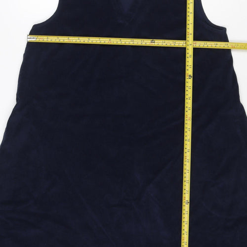 Seasalt Cornwall Women Blue UK 14 Fit & Flare Velvet Knee Dress Bow
