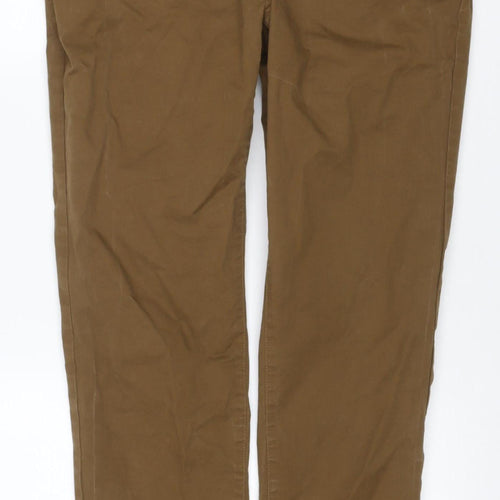 Racing Green Men’s Brown 34R Straight Fit Cotton Chino Trousers